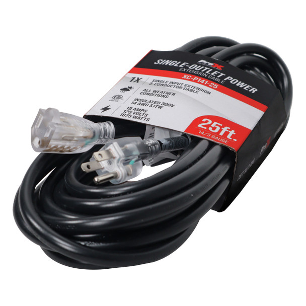 ProX XC-IEC14-06 6ft NEMA 5-15P to IEC C13 replacement power cord with retail packaging and 14 AWG conductors.