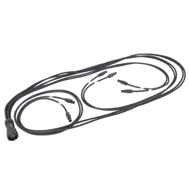 Technical line drawing of the ProX XC-P19PM6XTR1-CXMAX breakout cable showing connector layout and cable configuration.