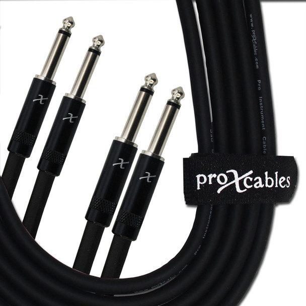 ProX XC-DP05 Dual 1/4 Inch TS Male Audio Cable 5 Foot Unbalanced Patch Cable