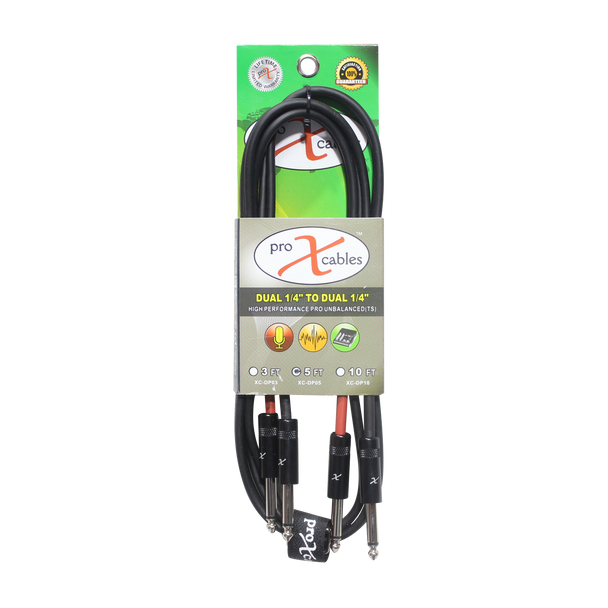 ProX XC-DP05 Professional Dual 1/4 Inch TS Interconnect Audio Cable