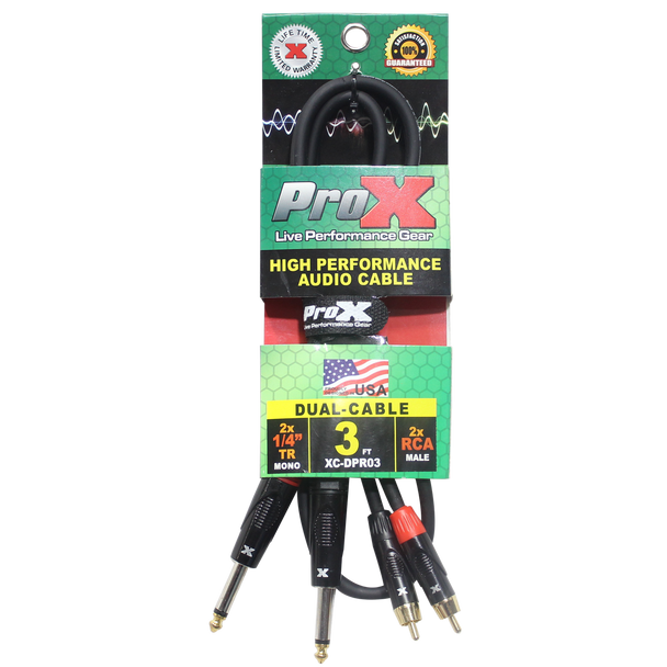 ProX XC-DPR03 Professional RCA Audio Cable for DJ Mixers and Amplifiers
