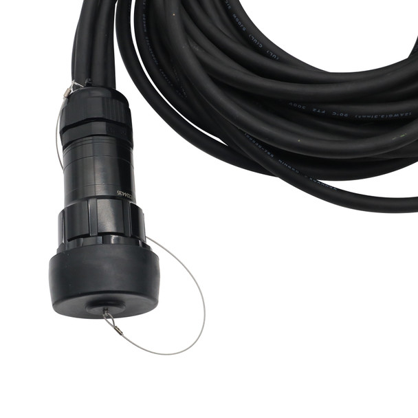 SJOOW 12 AWG multi-conductor cable connected to 19-pin lighting power distribution connector