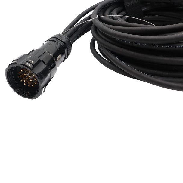 19-pin Kupo WPS-5219LM connector on ProX stage power breakout cable with SJOOW 12 AWG construction