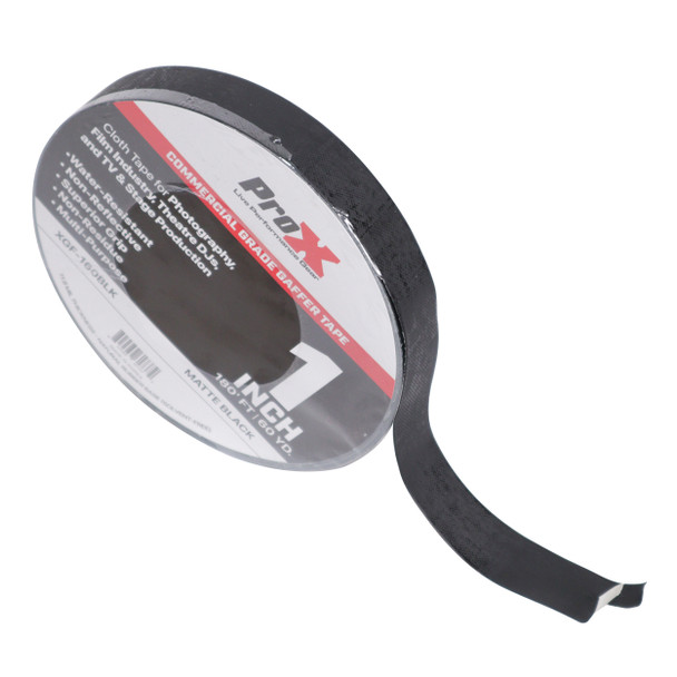 ProX 1 Inch 180 Ft. 60YD Matte Black Commercial Grade Gaffer Tape Pros Choice Non-Residue
