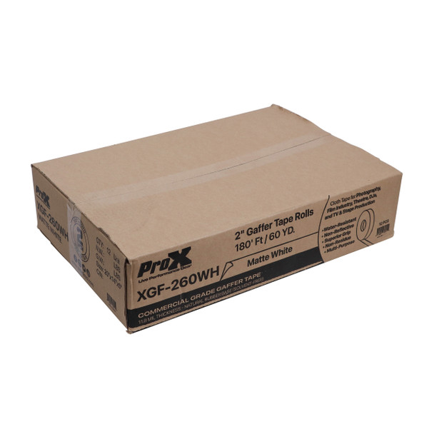 ProX 2 Inch 180 Ft. 60YD Matte White Commercial Grade Gaffer Tape Pros Choice Non-Residue