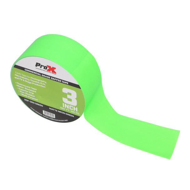 ProX 3 Inch 180 Ft. 60YD Green Commercial Grade Gaffer Tape Pros Choice Non-Residue
