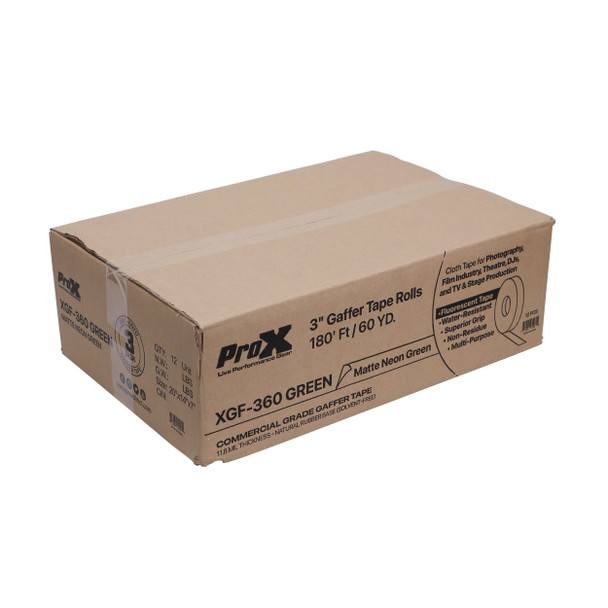 ProX 3 Inch 180 Ft. 60YD Green Commercial Grade Gaffer Tape Pros Choice Non-Residue