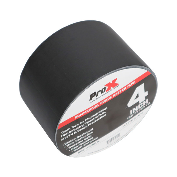 ProX 4 Inch 180 Ft. 60YD Matte Black Commercial Grade Gaffer Tape Pros Choice Non-Residue