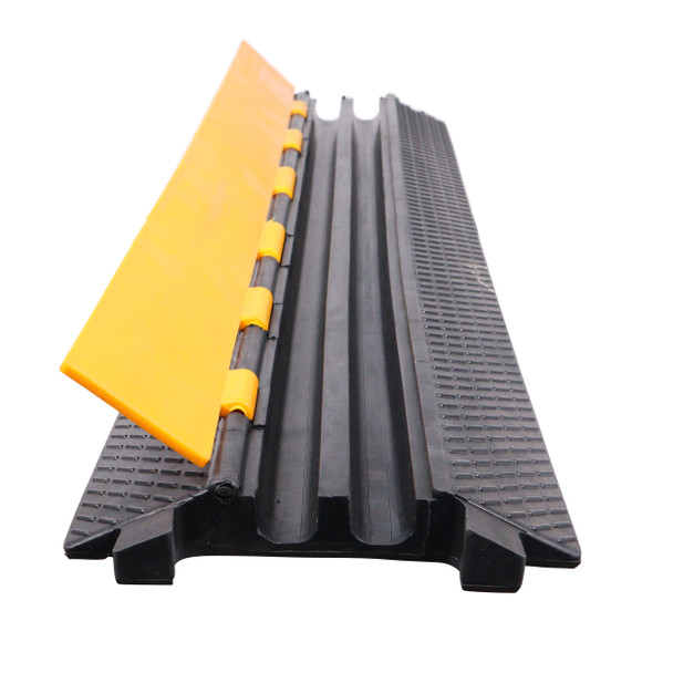 ProX 2-Channel Rubber Cable Protector Ramp Speed Bump Cover Indoor Outdoor " Supports up to 60 Tons