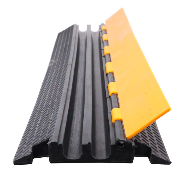 ProX 2-Channel Rubber Cable Protector Ramp Speed Bump Cover Indoor Outdoor " Supports up to 60 Tons