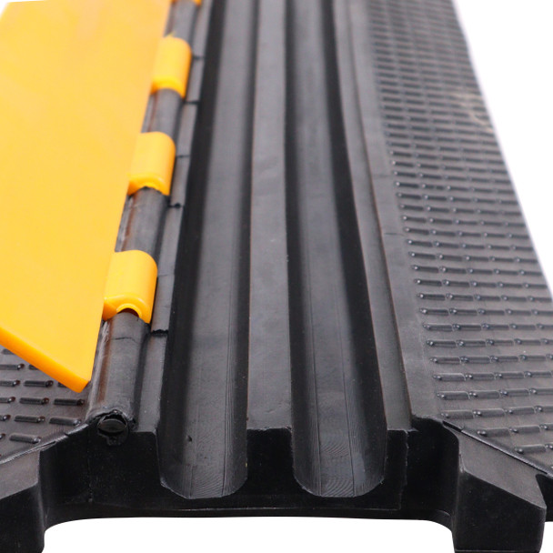 ProX 2-Channel Rubber Cable Protector Ramp Speed Bump Cover Indoor Outdoor " Supports up to 60 Tons
