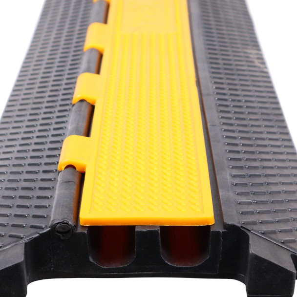 ProX 2-Channel Rubber Cable Protector Ramp Speed Bump Cover Indoor Outdoor " Supports up to 60 Tons