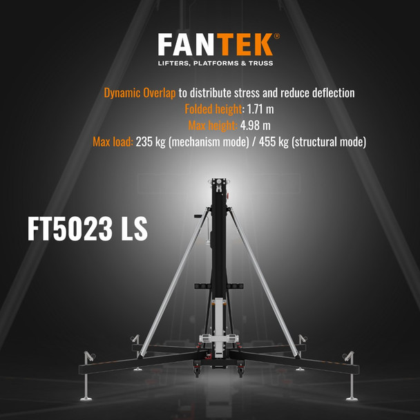 ProX LoadSense system FANTEK Spain Front Loading Lifting Line Array Systems Tower Min Height: 5.62 Feet - Max Height: 16.33 Feet