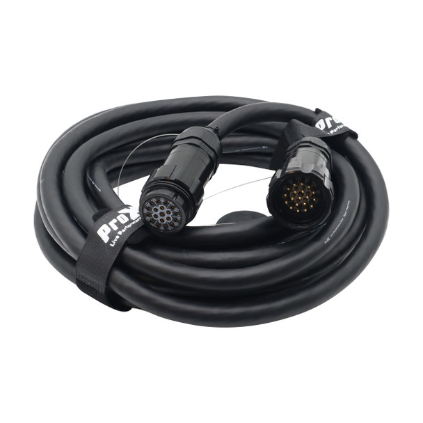 Heavy-duty 19-pin extension cable designed for concerts, theaters, rental houses, and broadcast applications