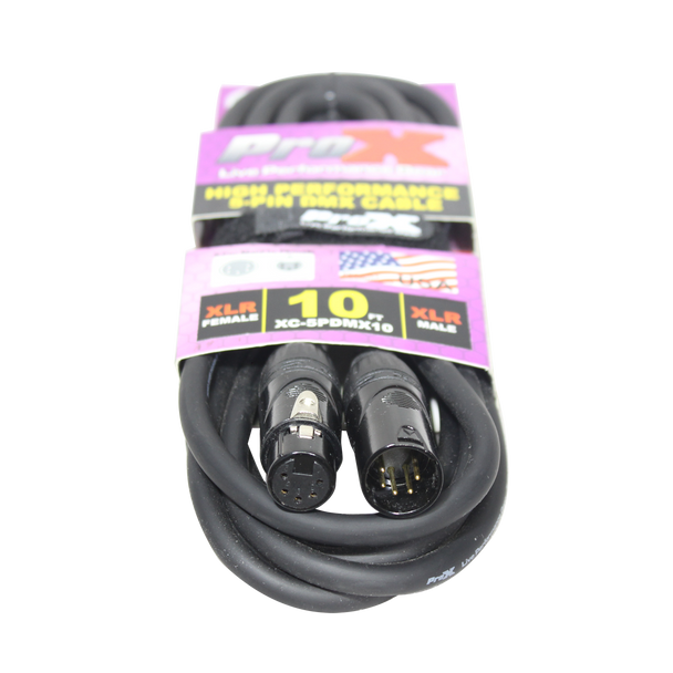 ProX XC-5PDMX05 coiled 5ft DMX512 cable with XLR5 connectors