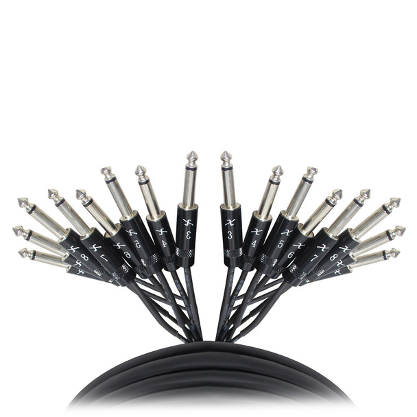 ProX XC-8PP10 8 Channel 1/4 Inch TS Snake Cable 10ft