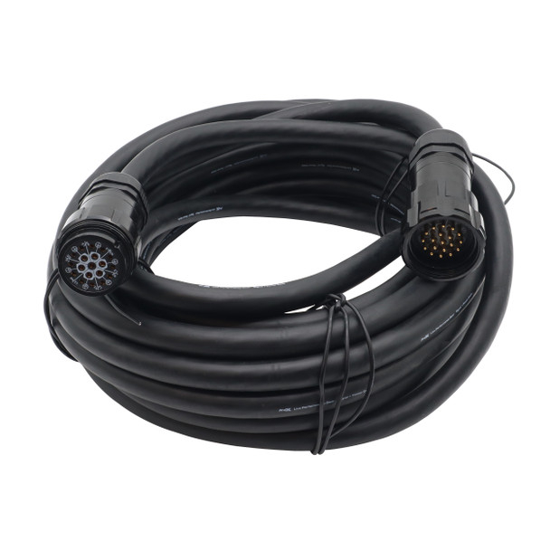 Coiled ProX 50ft 19-pin extension cable engineered for touring productions, theaters, and rental houses