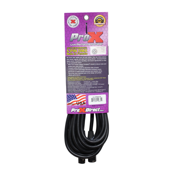 ProX XC-5PDMX10 5-pin DMX cable technical specifications and features