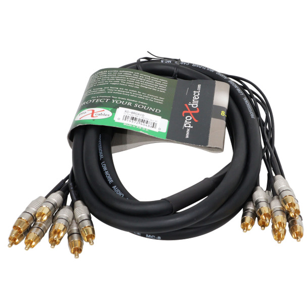 ProX XC-8RCA10 Professional 8 Channel RCA Audio Snake