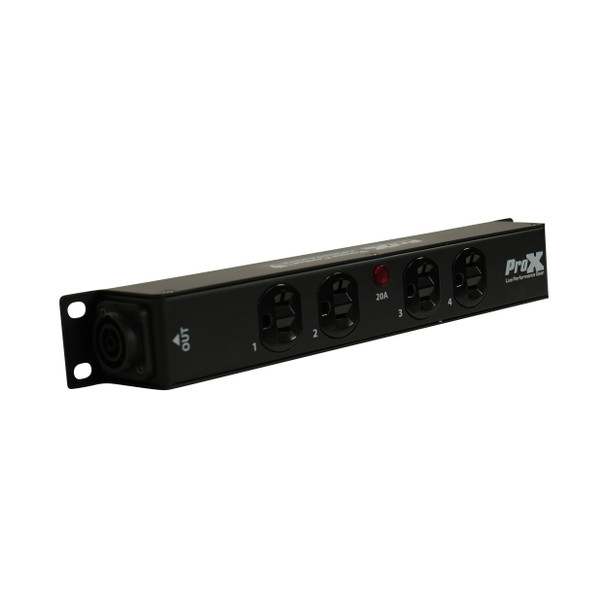 Professional stage power distribution box with powerCON TRUE1 pass-through and durable steel enclosure