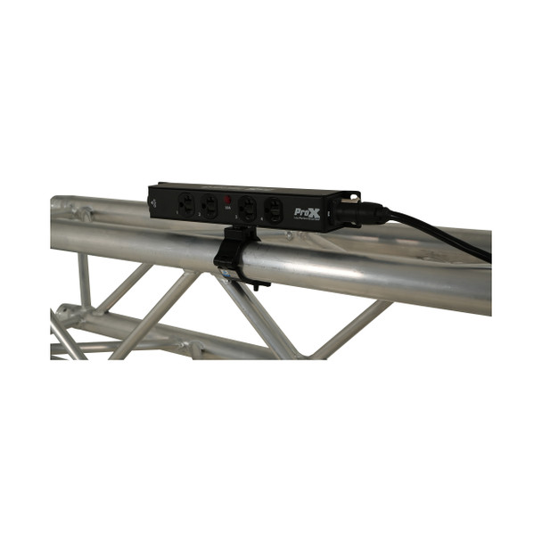 Low-profile power distribution unit mounted beneath truss structure for efficient cable management