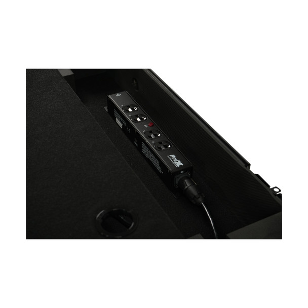 Rear mounting surface of X-PWEDX4MAYA featuring rack-mount and wall-mount installation points