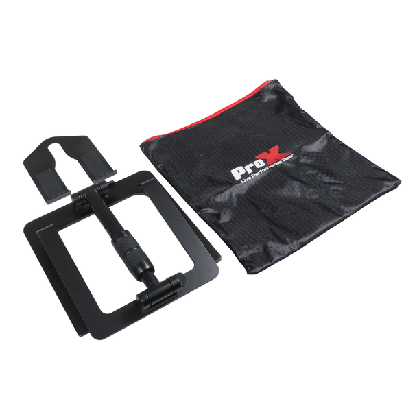 ProX IBIS Folding DJ Laptop Stand with Adjustable Height Accessory Tray and Carrying Bag in Black