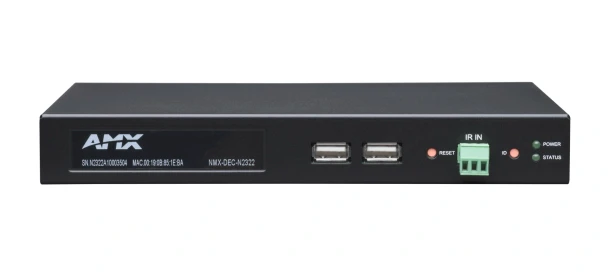 AMX NMX-DEC-N2322 Decoder N2300 Series 4K UHD Video over IP Stand Alone Decoder with KVM, PoE