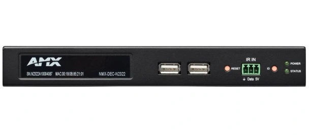 AMX NMX-DEC-N2322 Decoder N2300 Series 4K UHD Video over IP Stand Alone Decoder with KVM, PoE