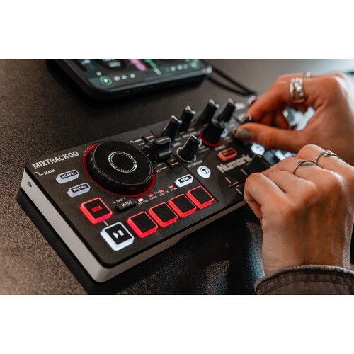 Numark MixTrack Go Ultra-Portable 2-Deck DJ Controller with Stems Control