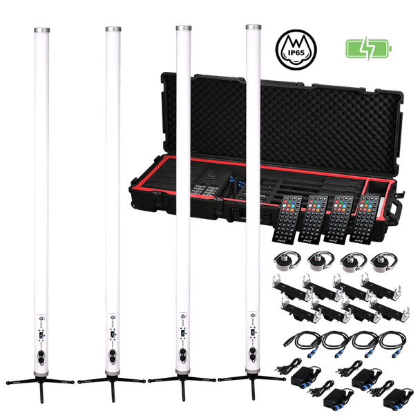 Jmaz Lighting JP2004 Electro T5 4Pack RGBW+WW High CRI Battery-Powered Outdoor LED Pixel Tube Kit