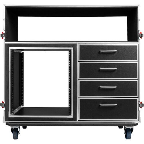 Gator GTOUR Mixer Case with 12 RU Rack, Four Drawers, and Two Tables