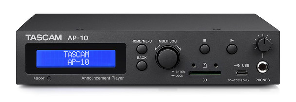 TASCAM AP-10 2-Channel Announcement SD Player with External Control