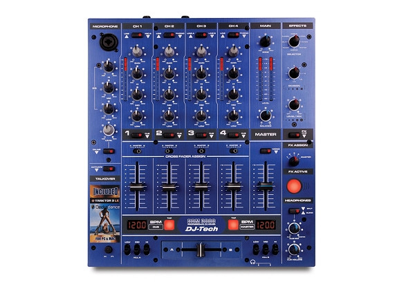 DJ-Tech DDM-3000B 4-Channel Professional Analog DJ Mixer - Blue I