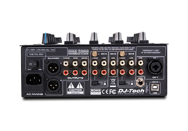 DJ-Tech DDM-3000B 4-Channel Professional Analog DJ Mixer - Blue I