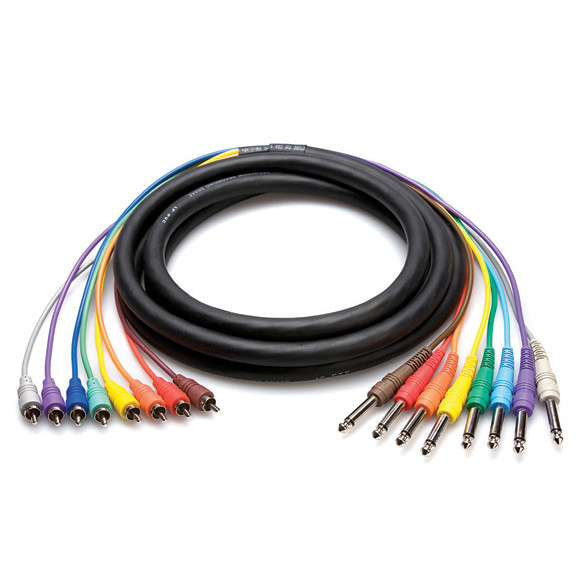 Hosa CPR Unbalanced Snake - 8-Ch, 1/4in TS to RCA