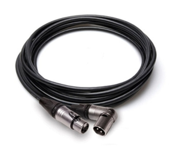 Hosa MXX Camcorder Microphone Cable - Neutrik Right-Angle XLR3F to Right-Angle XLR3M