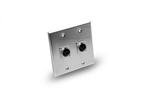 Hosa WXX-402M Pro Wall Plate - Dual-Gang, Dual Neutrik XLR3M