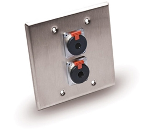 Hosa WSS-402 Pro Wall Plate - Dual-Gang, Dual Neutrik 1/4in TRS