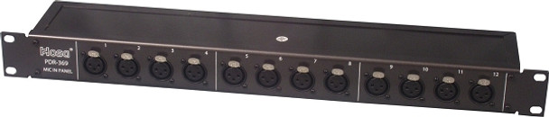 Hosa PDR-369 Patch Bay - 12-Point, XLR3F to XLR3M