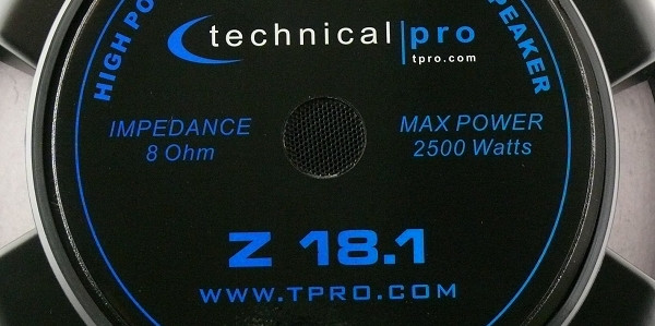 Technical Pro Z18.1 Raw Subwoofer - GearclubDirect