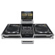 ODYSSEY Low Profile 10″ Format DJ Mixer and Two Battle Position Turntables Flight Coffin Case with Wheels and Glide Platform