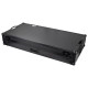 ODYSSEY Black Low Profile 12″ Format DJ Mixer and Two Battle Position Turntables Flight Coffin Case with Wheels and Glide Platform