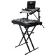ODYSSEY Black Two Tier X-Stand with Mic Boom and Top Shelf
