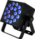 Blizzard Lighting RokBox EXA - 18x 15-watt (6 x 2.5W) RGBAW + UV 6-in-1 LEDs with 5 user selectable 32-bit dimming curves. DMX-512, built-in programs, 4-button LED control panel, dimmer, strobe, sound active, & powerCON compatible AC In/Out.