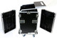 DeeJay LED 11 RU Slant Mixer Rack / 16 RU Vertical Rack System Combo Case with Caster Board, Two Tables, and 17" Laptop Shelf 