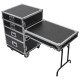 Odyssey Deluxe Four Drawer Workbox Tour Flight Case with Casters and Side Table