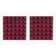 Gator Cases GFW-ACPNL1212PBDY-2PK Pair of 2-Thick Acoustic Foam Pyramid Panels 12x12  Burgundy Color
