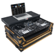 ProX XS-RANE ONE WLT FGLD Fits Rane One Case Gold on BLACK w/ Sliding Laptop Shelf & Penn-Elcom Wheels, 1U Rack Rails