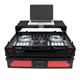 ProX XS-DDJSR2LTRB LED ATA Flight Case for Pioneer DDJ-SR2 DJ Controller with Laptop Shelf and LED - Black Red